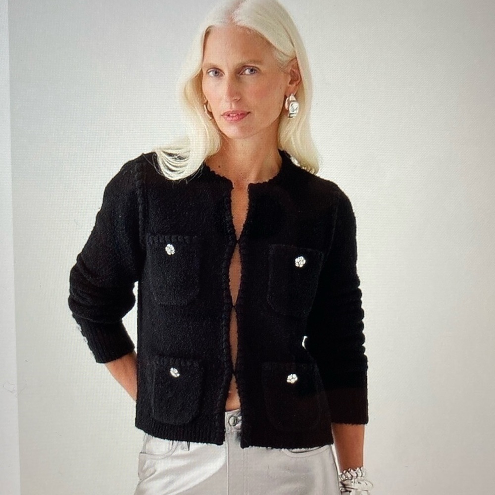 NEW J.Crew Odette sweater lady jacket with jewel buttons